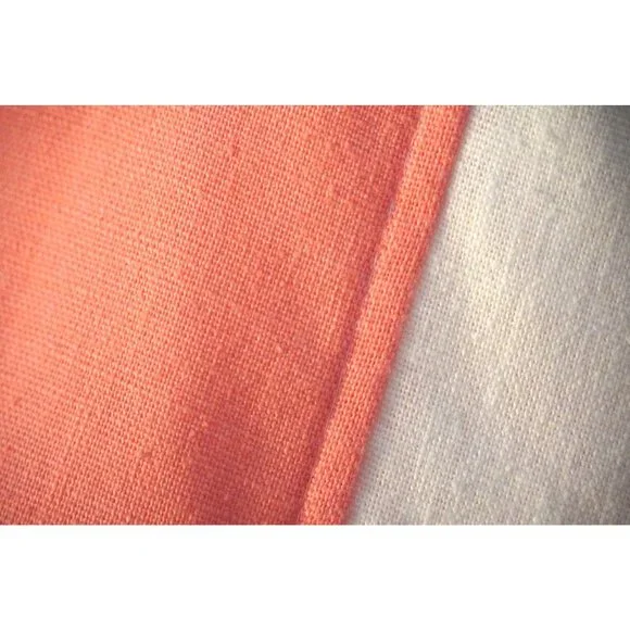 Vintage Color Block Shirt, Peach Aqua White Top, Womens Size L, Granny - Picture 7 of 10